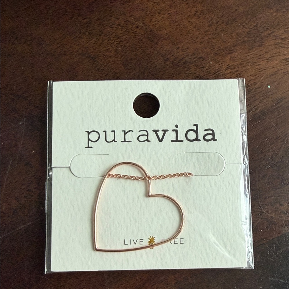 Pura Vida Rose Gold Open Heart Necklace